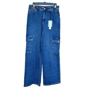 NWT Bagatelle Collection Women’s Wide Leg High Rise Cargo Jeans Size 27